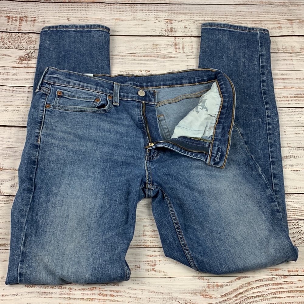 Levi Strauss “513” slim straight leg blue jeans size 34 - Picture 4 of 13